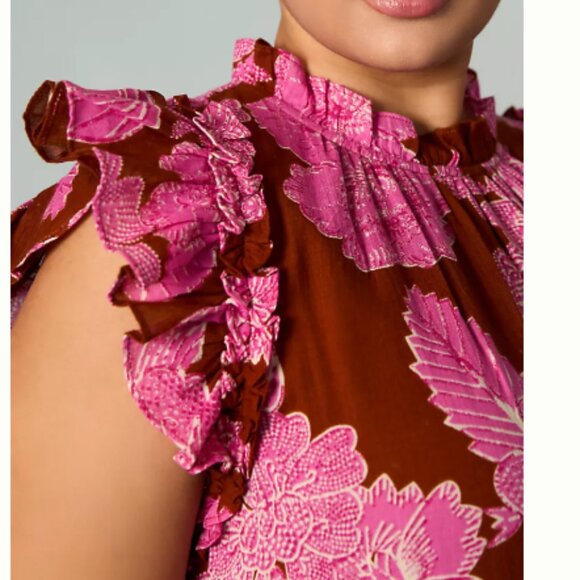 103 Anthropologie Love The Label Tiered Ruffled Dress - Picture 3 of 5